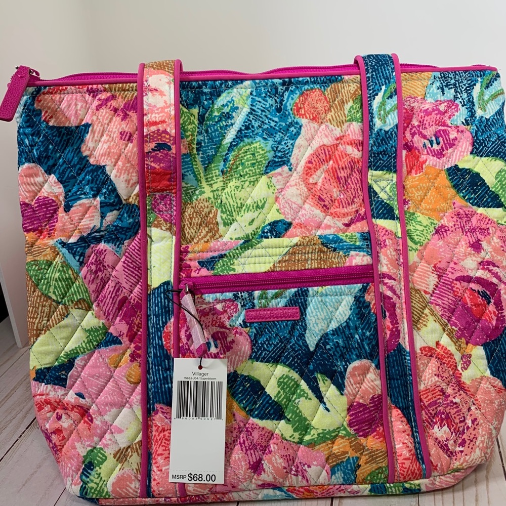 Vera Bradley Superbloom Iconic Tote Bag NWT Pink